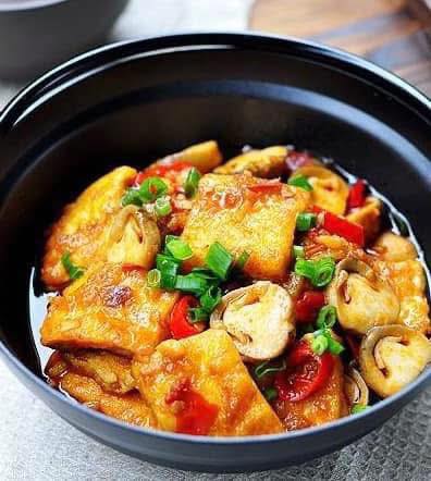 Đậu hủ cay sốt nấm